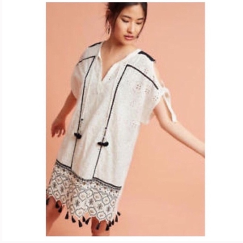 Anthropologie aditya embroidered tunic dress